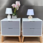 Velador alto modelo Luna - 2 cajones