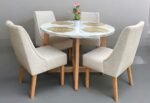 Comedor 4 puestos – Modelo Nova – Mesa redonda 110cm