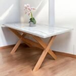 Mesa rectangular con base en X